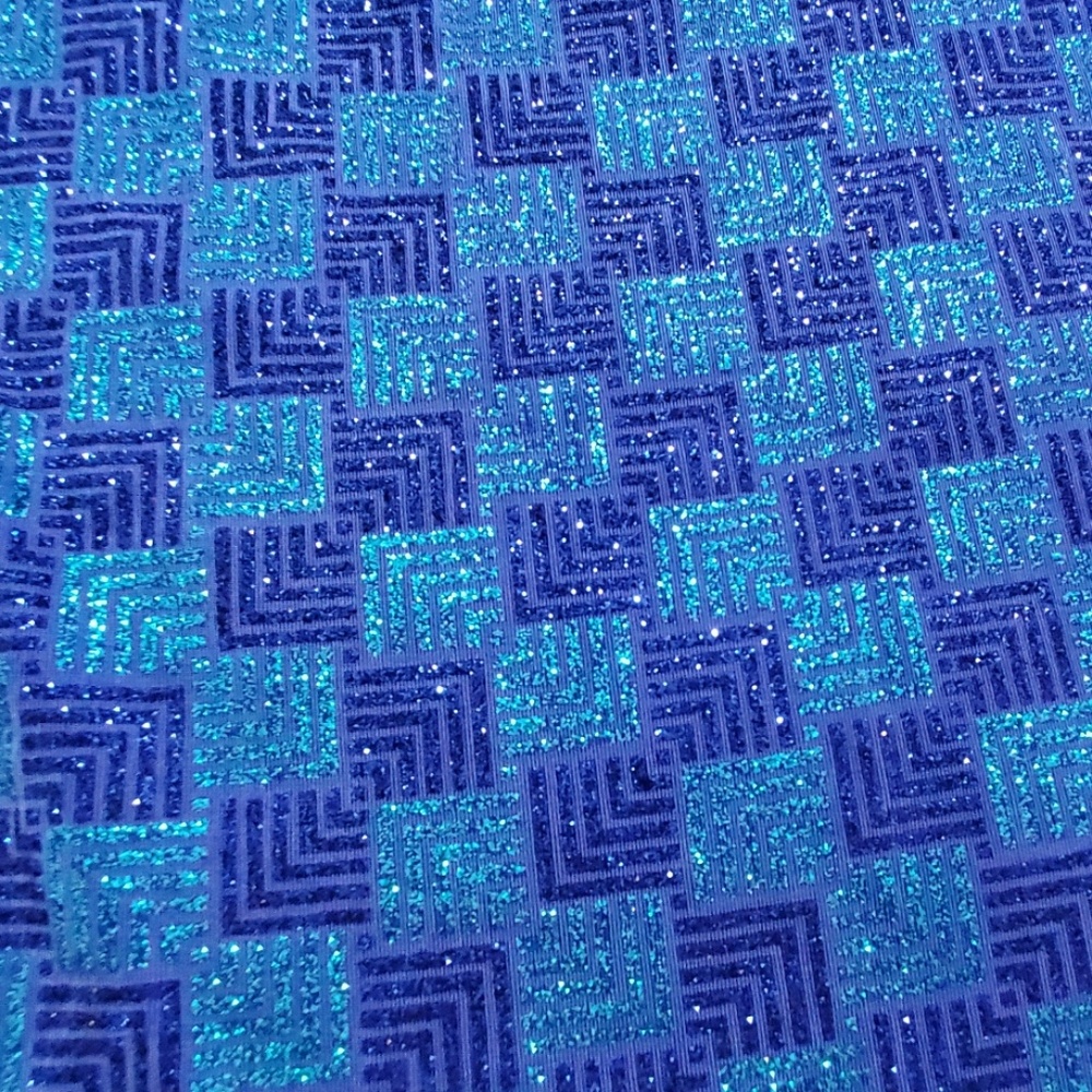 MSK Evening Collection 2 tone Blue Glitter short sleeve top S Iridescent glitter - Picture 8 of 8